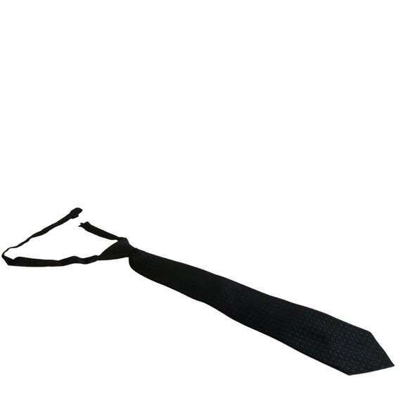 Neil Allyn Black Pre-tied Mens Necktie 19 inch Adjustable Office Work Formal - Picture 1 of 6